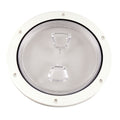 Beckson 6 Clear Center Screw Out Deck Plate  White DP60WC