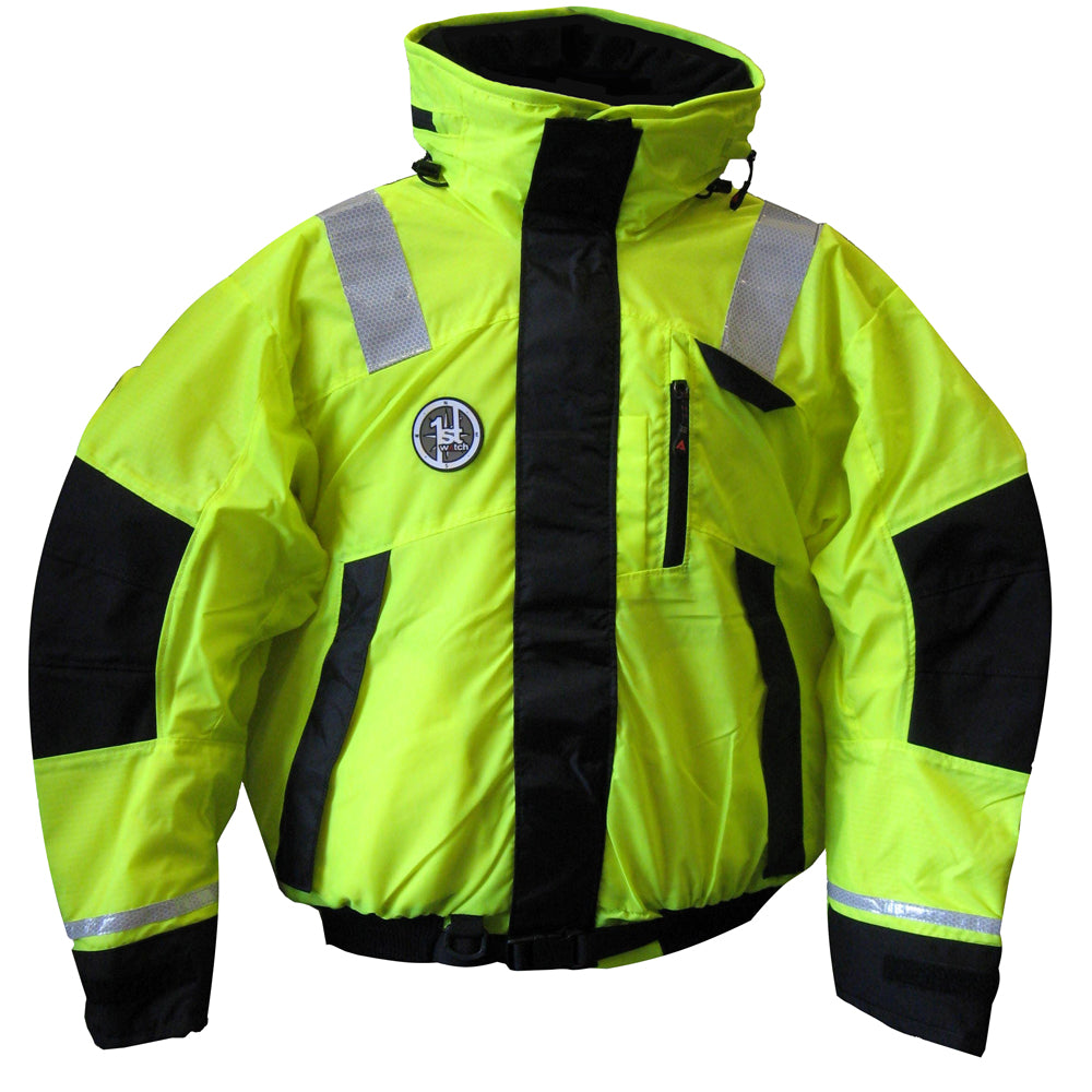 First Watch AB1100 Flotation Bomber Jacket  HiVis YellowBlack  XXL AB1100HVXXL