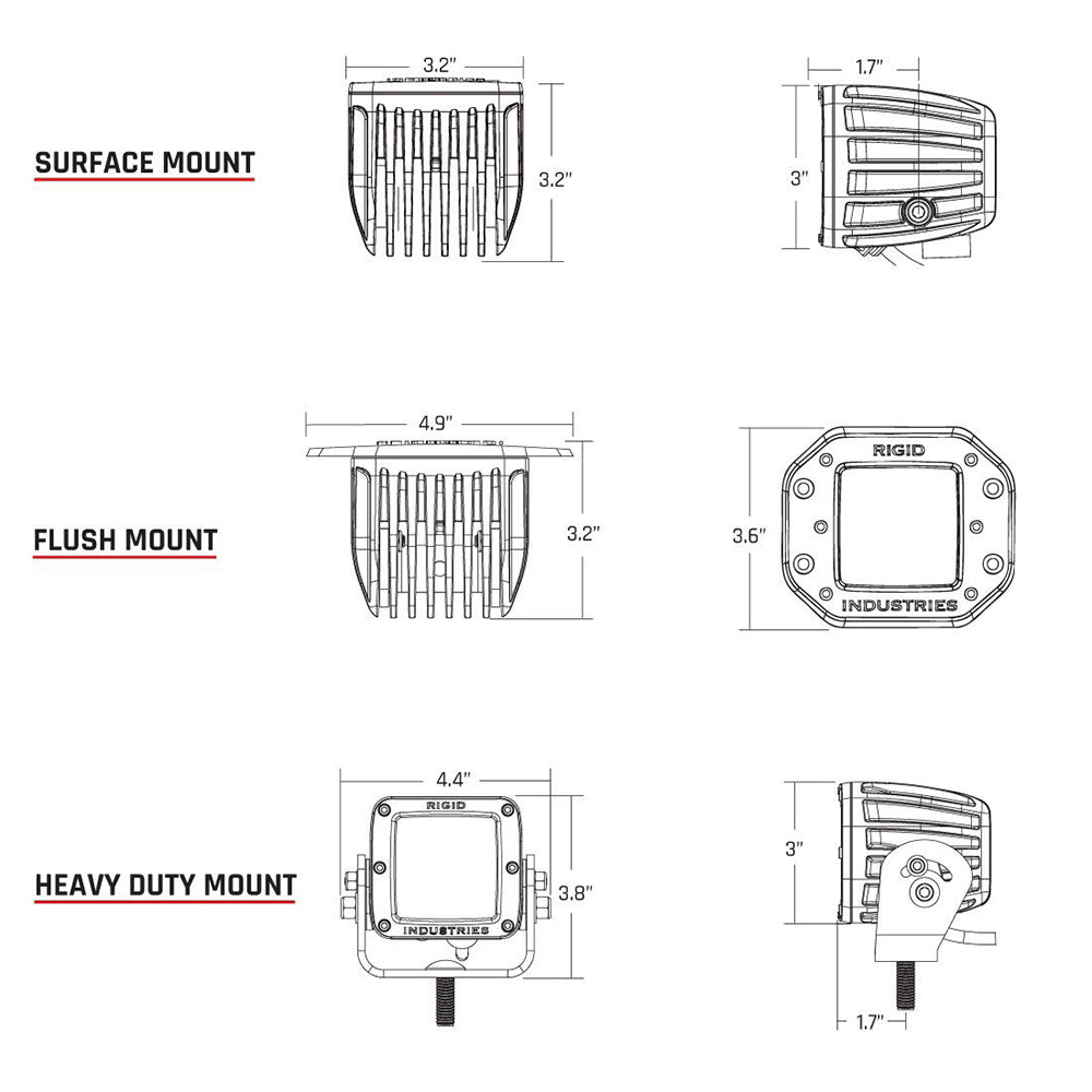 RIGID Industries DSeries PRO HybridFlood LED  Pair  White 602113