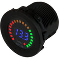 SeaDog Round Voltage Meter DC  5V15V wRainbow Dial 4216171